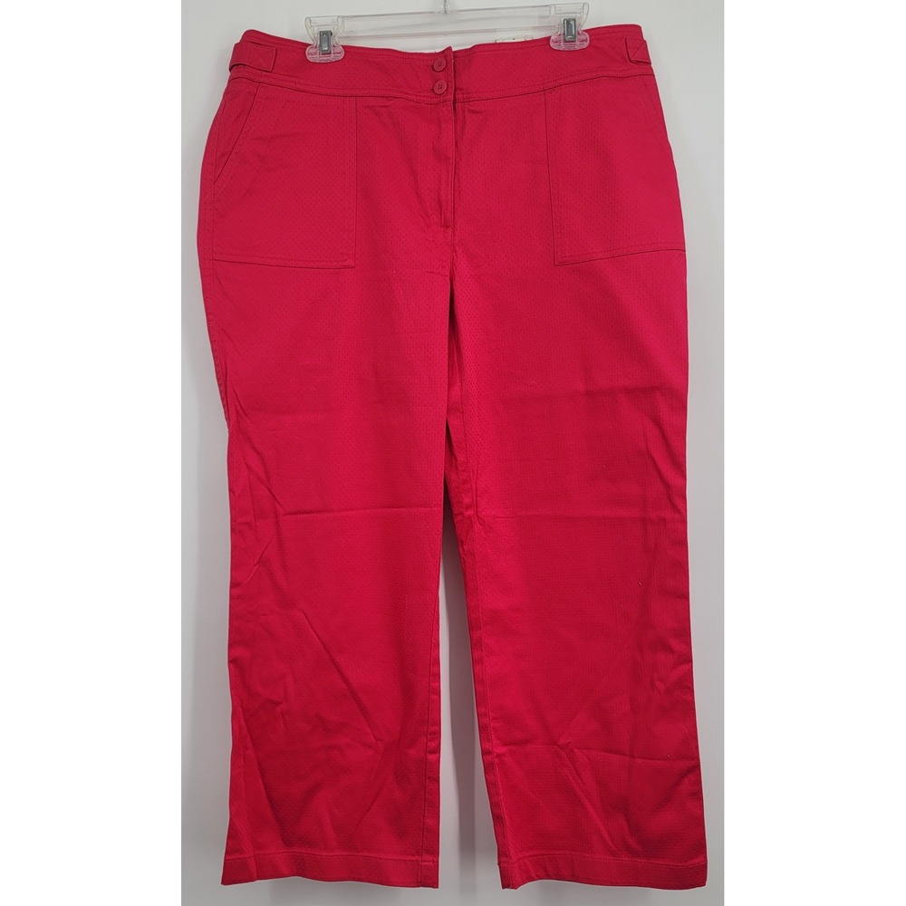 Nine & Co. Womens Size 16 Textured Cropped Stretch Capris Resort Vacation Preppy